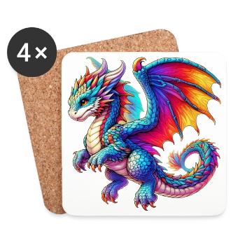 Dragon - Coasters (set of 4) - white - Front