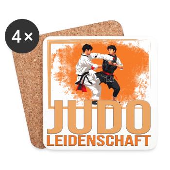 Judo Leidenschaft - Untersetzer (4er-Set) - Weiß - Vorne