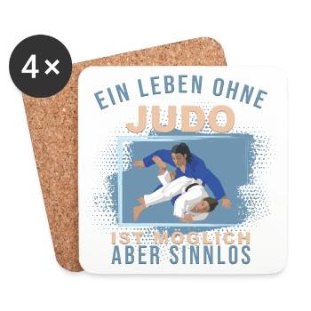 Ein Leben ohne Judo ist möglich, aber Sinnlos - Untersetzer (4er-Set) - Weiß - Vorne
