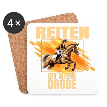 Reiten ist meine Droge - Untersetzer (4er-Set) - Weiß - Vorne