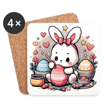 Easter preparations - Coasters (set of 4) - white - Front