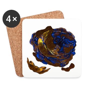 verwelkte Rosenblüte, memento mori, closing - Untersetzer (4er-Set) - Weiß - Vorne