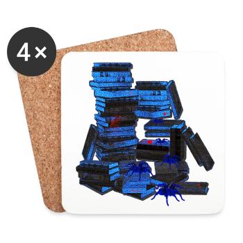Bücher Design, Taranteln, für jedermann - Untersetzer (4er-Set) - Weiß - Vorne