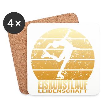 Eiskunstlauf Leidenschaft - Untersetzer (4er-Set) - Weiß - Vorne