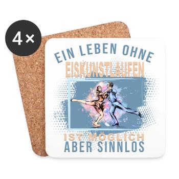 Ein Leben ohne Eiskunstlaufen ist möglich - Untersetzer (4er-Set) - Weiß - Vorne