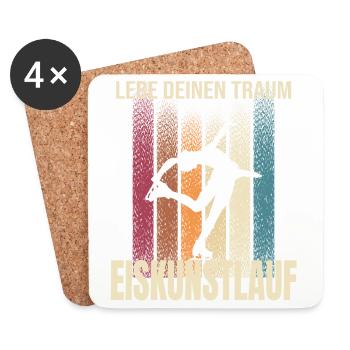 Lebe deinen Traum - Eiskunstlaufen - Untersetzer (4er-Set) - Weiß - Vorne