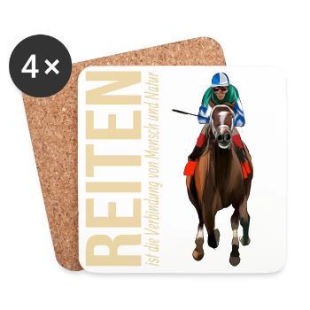 Reiten ist die Verbindung von Mensch und Natur - Untersetzer (4er-Set) - Weiß - Vorne
