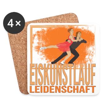 Eiskunstlauf Leidenschaft - Untersetzer (4er-Set) - Weiß - Vorne