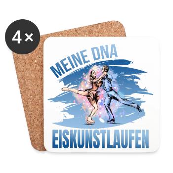 Meine DNA - Eiskunstlaufen - Untersetzer (4er-Set) - Weiß - Vorne