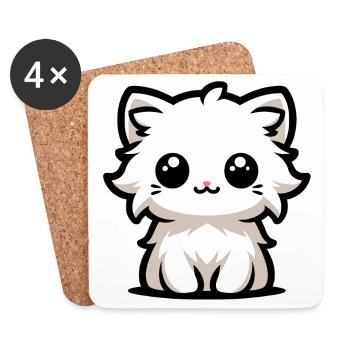 The Cutest Kitty - Coasters (set of 4) - white - Front
