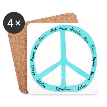 Designs for Peace - Peace symbol - Coasters (set of 4) - white - Front