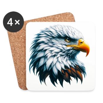 Adler - Untersetzer (4er-Set) - Weiß - Vorne