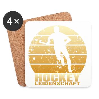 Hockey Leidenschaft - Untersetzer (4er-Set) - Weiß - Vorne