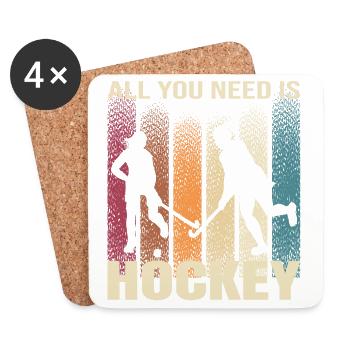 All you Need is Hockey - Untersetzer (4er-Set) - Weiß - Vorne