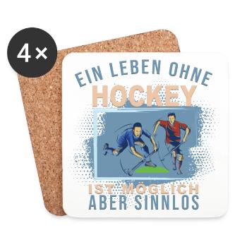 Ein Leben ohne Hockey ist möglich, aber Sinnlos - Untersetzer (4er-Set) - Weiß - Vorne