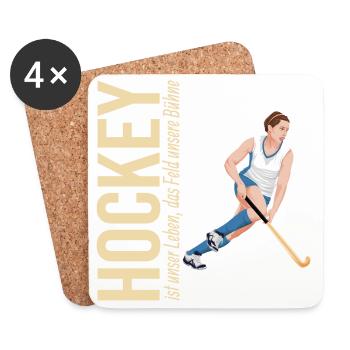 Hockey ist unser Leben,das Feld unsere Bühne - Untersetzer (4er-Set) - Weiß - Vorne