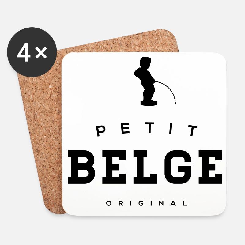 petit Belge manneke pis - Untersetzer (4er-Set) - Weiß