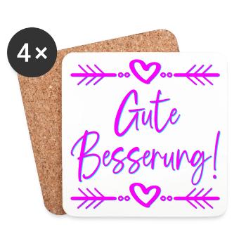 GENESUNGSSPRÜCHE - GUTE BESSERUNG WÜNSCHEN - Untersetzer (4er-Set) - Weiß - Vorne