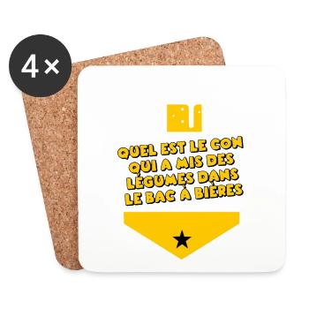 Who put vegetables in the beer bin? - Coasters (set of 4) - white - Front