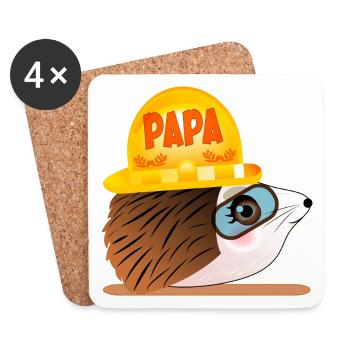 VATERTAG PAPA IGEL HANDWERKER - Untersetzer (4er-Set) - Weiß - Vorne
