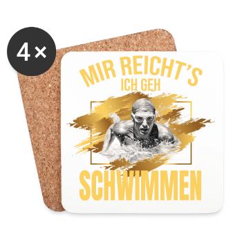Mir reicht's, ich geh Schwimmen - Untersetzer (4er-Set) - Weiß - Vorne