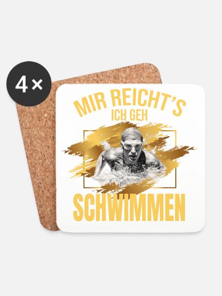 Mir reicht's, ich geh Schwimmen - Untersetzer (4er-Set) - Weiß