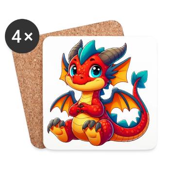 Dragon - Coasters (set of 4) - white - Front