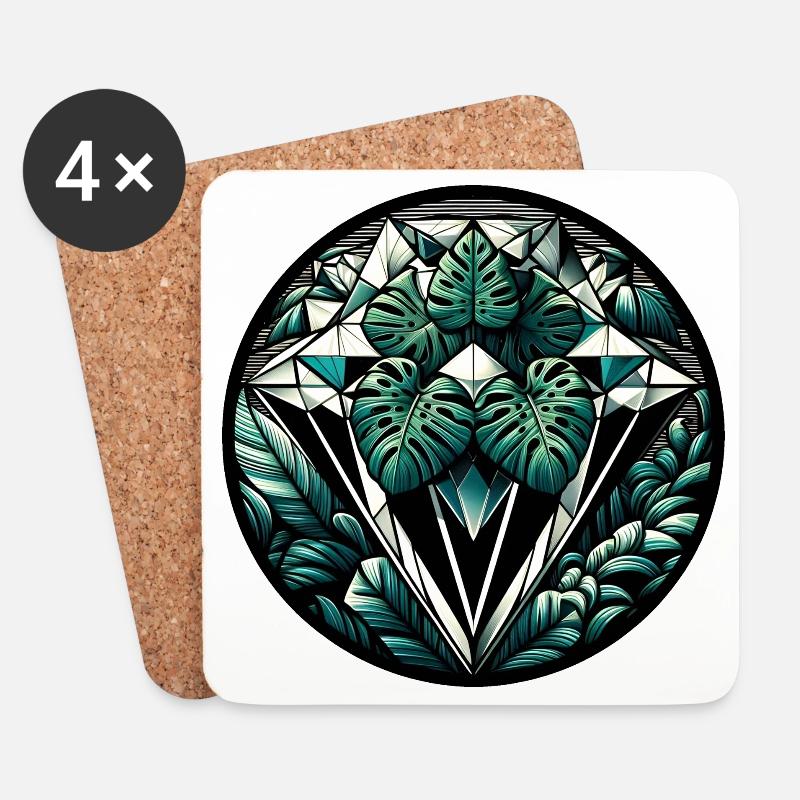 Diamant des Dschungels - Untersetzer (4er-Set) - Weiß