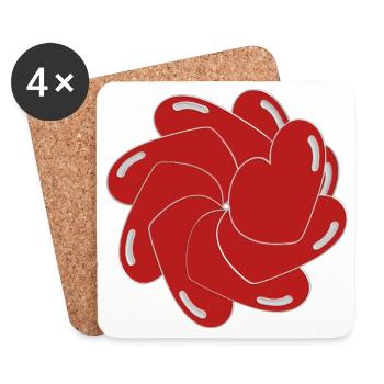 Heart extruded and rotated - Coasters (set of 4) - white - Front