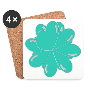 3D Green Heart - Coasters (set of 4) - white - Front