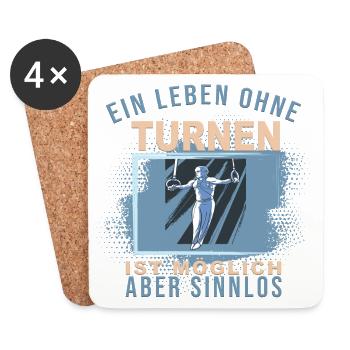 Ein Leben ohne Turnen ist möglich, aber Sinnlos - Untersetzer (4er-Set) - Weiß - Vorne