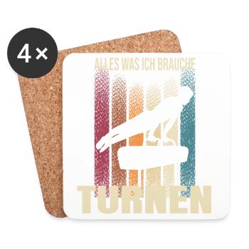 Alles was ich brauche - Turnen - Untersetzer (4er-Set) - Weiß - Vorne