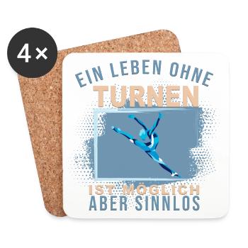 Ein Leben ohne Turnen ist möglich, aber Sinnlos - Untersetzer (4er-Set) - Weiß - Vorne