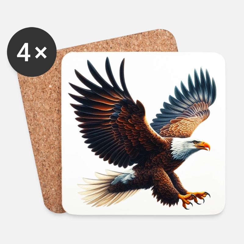 Adler - Untersetzer (4er-Set) - Weiß