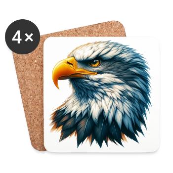 Adler - Untersetzer (4er-Set) - Weiß - Vorne