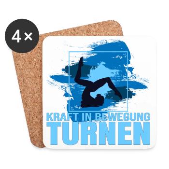 Kraft in Bewegung - Turnen - Untersetzer (4er-Set) - Weiß - Vorne