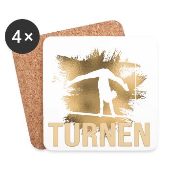 Turnen - Untersetzer (4er-Set) - Weiß - Vorne