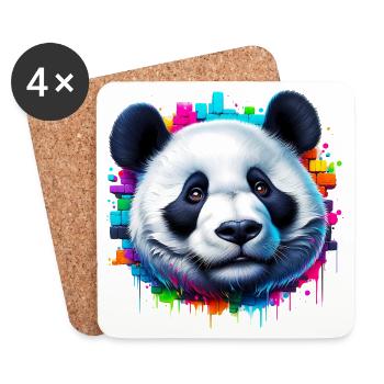 Panda - Dessous de verre (lot de 4) - blanc - Devant