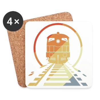 Retro Railroad - Coasters (set of 4) - white - Front