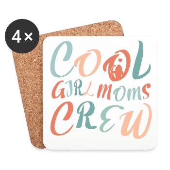 Cool Boy Moms Crew – Mom Life Design - Coasters (set of 4) - white - Front