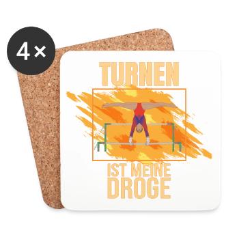 Turnen ist meine Droge - Untersetzer (4er-Set) - Weiß - Vorne