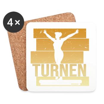 Turnen - Untersetzer (4er-Set) - Weiß - Vorne