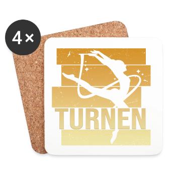 Turnen - Untersetzer (4er-Set) - Weiß - Vorne