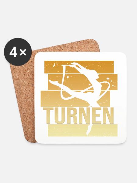 Turnen - Untersetzer (4er-Set) - Weiß