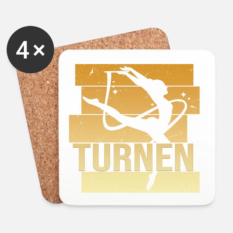 Turnen - Untersetzer (4er-Set) - Weiß