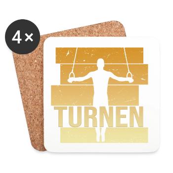 Turnen - Untersetzer (4er-Set) - Weiß - Vorne