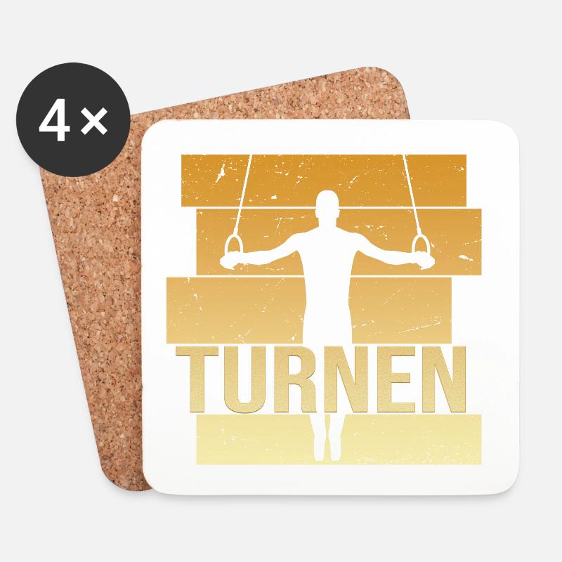 Turnen - Untersetzer (4er-Set) - Weiß