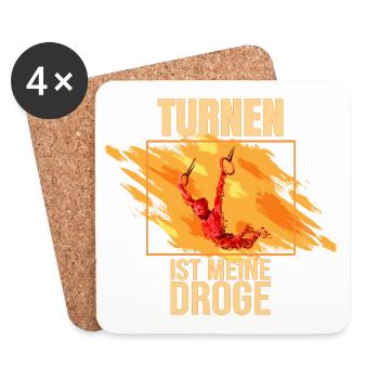 Turnen ist meine Droge - Untersetzer (4er-Set) - Weiß - Vorne