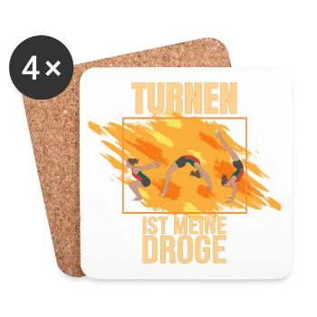 Turnen ist meine Droge - Untersetzer (4er-Set) - Weiß - Vorne