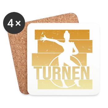Turnen - Untersetzer (4er-Set) - Weiß - Vorne